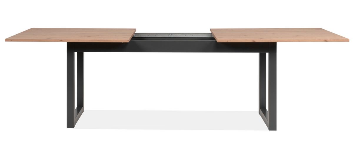 ESSTISCH Eiche Artisan, grau Industrial 200 x 240 cm, Küchentisch ausziehbar - Anthrazit/Eiche Artisan, Holzwerkstoff (200/90/75cm) - Furn.Design
