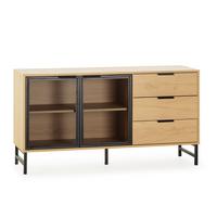 SIDEBOARD Isis 2 Metalltüren 3 Schubladen - Honigeiche, Holzwerkstoff (120/76/38cm)