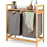 WASCHEKORB Holz - Apfelbaumfarben, Naturmaterialen (33/64/73cm) - COSTWAY