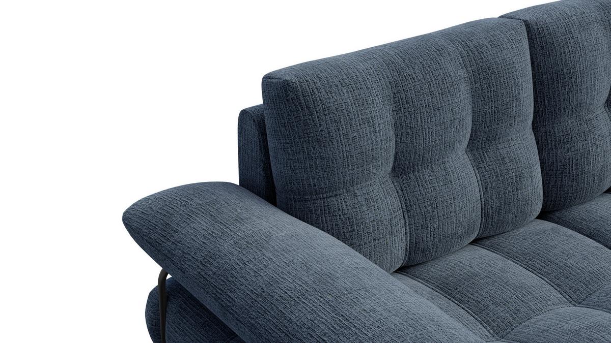 SOFA BUBBARA 2-Sitzer, marineblau - Blau/Schwarz, Holz/Textil (185/87/96cm) - Wozimo