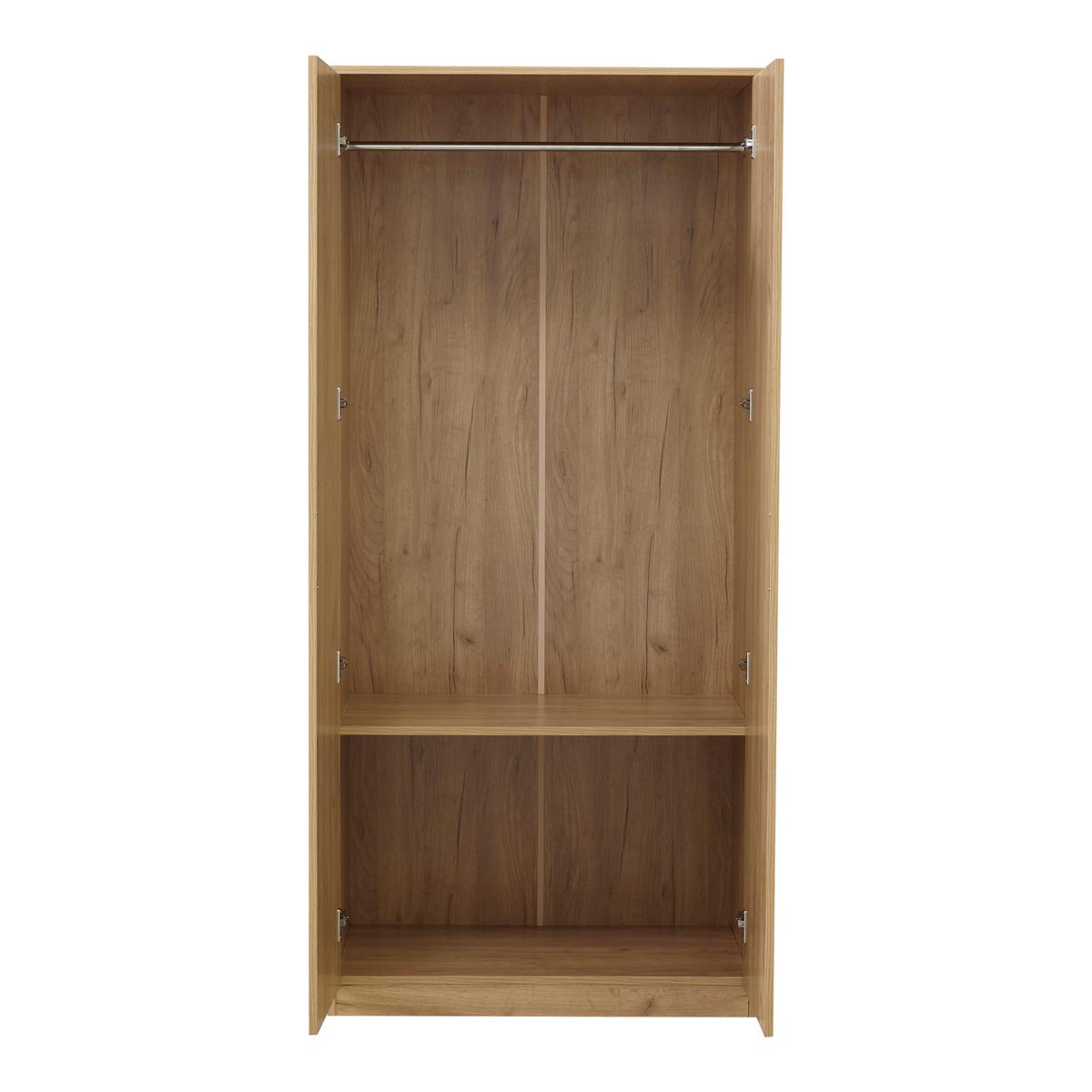 KLEIDERSCHRANK Eiselfing - Eichefarben, Holzwerkstoff (80/176/52cm) - [en.casa]