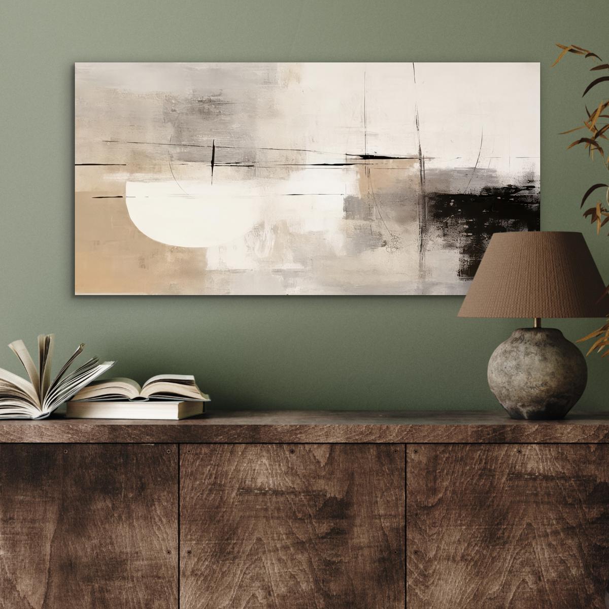 METALLBILD Abstrakt - Kunst - Grau 80x40 cm - Hellgrau, Metall (80/40cm) - MuchoWow