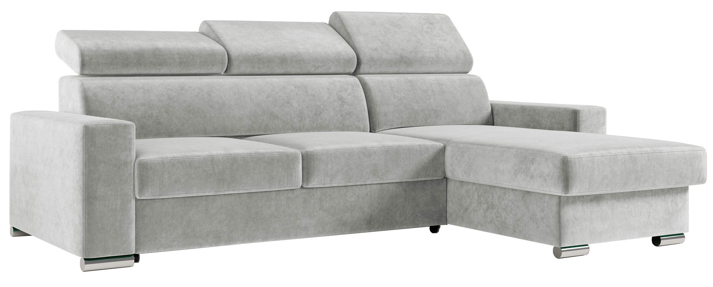 ECKSOFA FOX-L Hellgrau - Silberfarben/Hellgrau, Kunststoff/Textil (242/168cm) - MKS