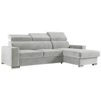 ECKSOFA FOX-L Hellgrau - Silberfarben/Hellgrau, Kunststoff/Textil (242/168cm) - MKS