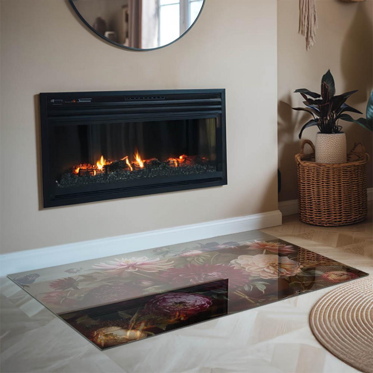 GLASPLATTE für Kamin 120x80 cm - Weinrot, Glas (120/80/0.4cm) - TULUP