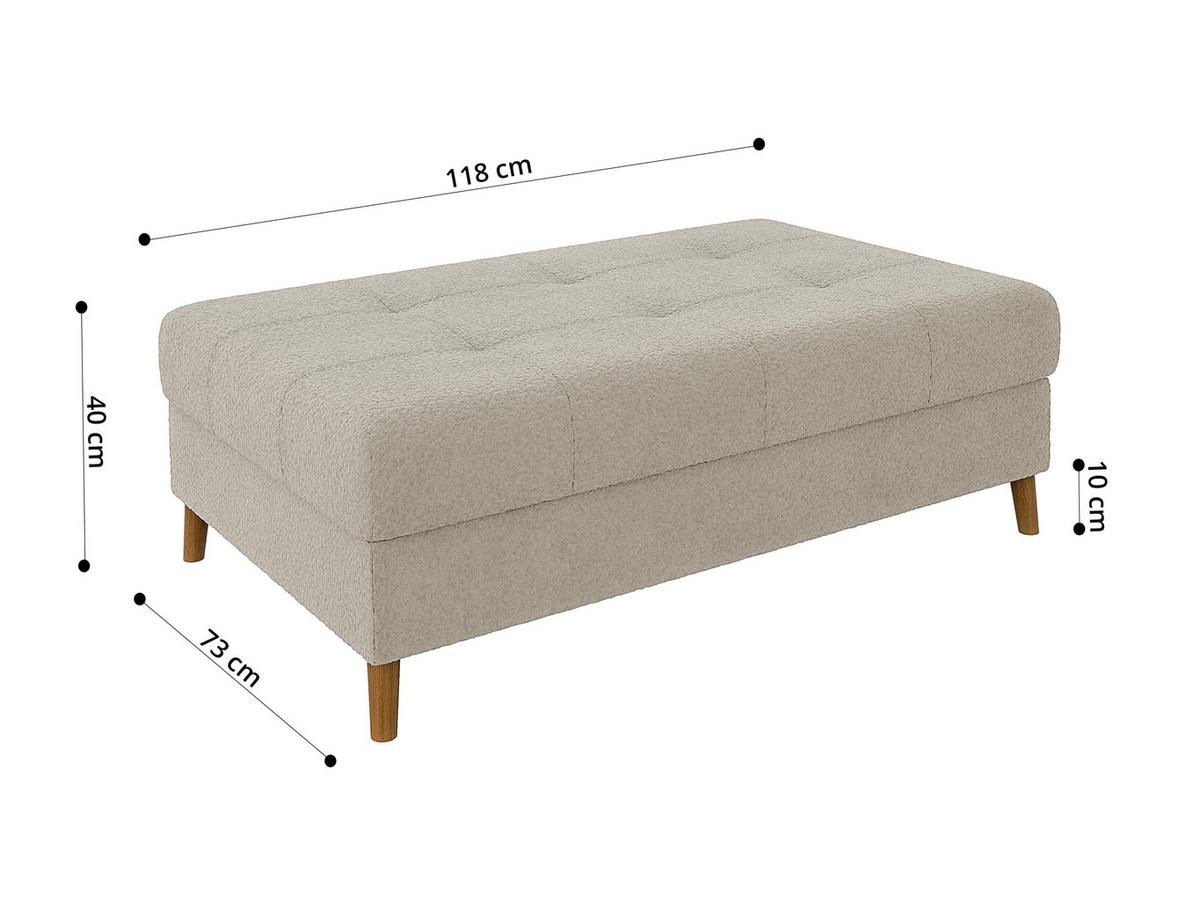 HOCKER Henrik Beige Boucle - Beige/Braun, Holz/Textil (118/40/73cm) - S-Style Möbel