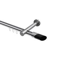GARDINENSTANGE INNENLAUF Prestige Verano 300 cm (geteilt in 3 x 100 cm), 1-läufig, 20 mm Ø Chrom - Chromfarben/Schwarz, Metall (300cm) - INTERDECO