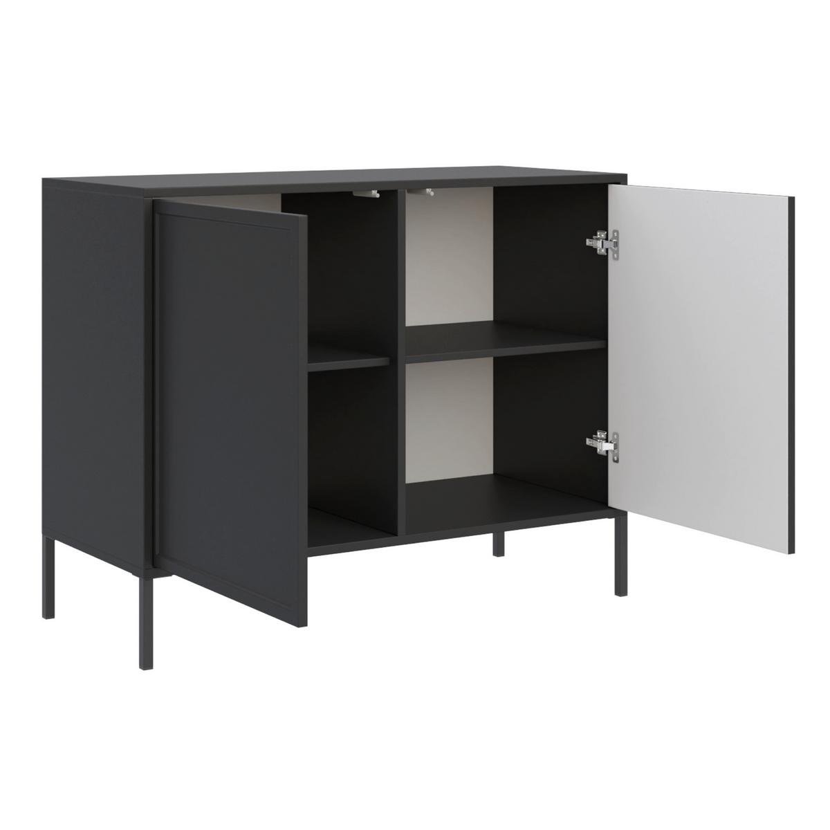 SIDEBOARD Velveto Schwarz 100 cm - Schwarz, Holzwerkstoff/Metall (100/86/40cm) - Selsey