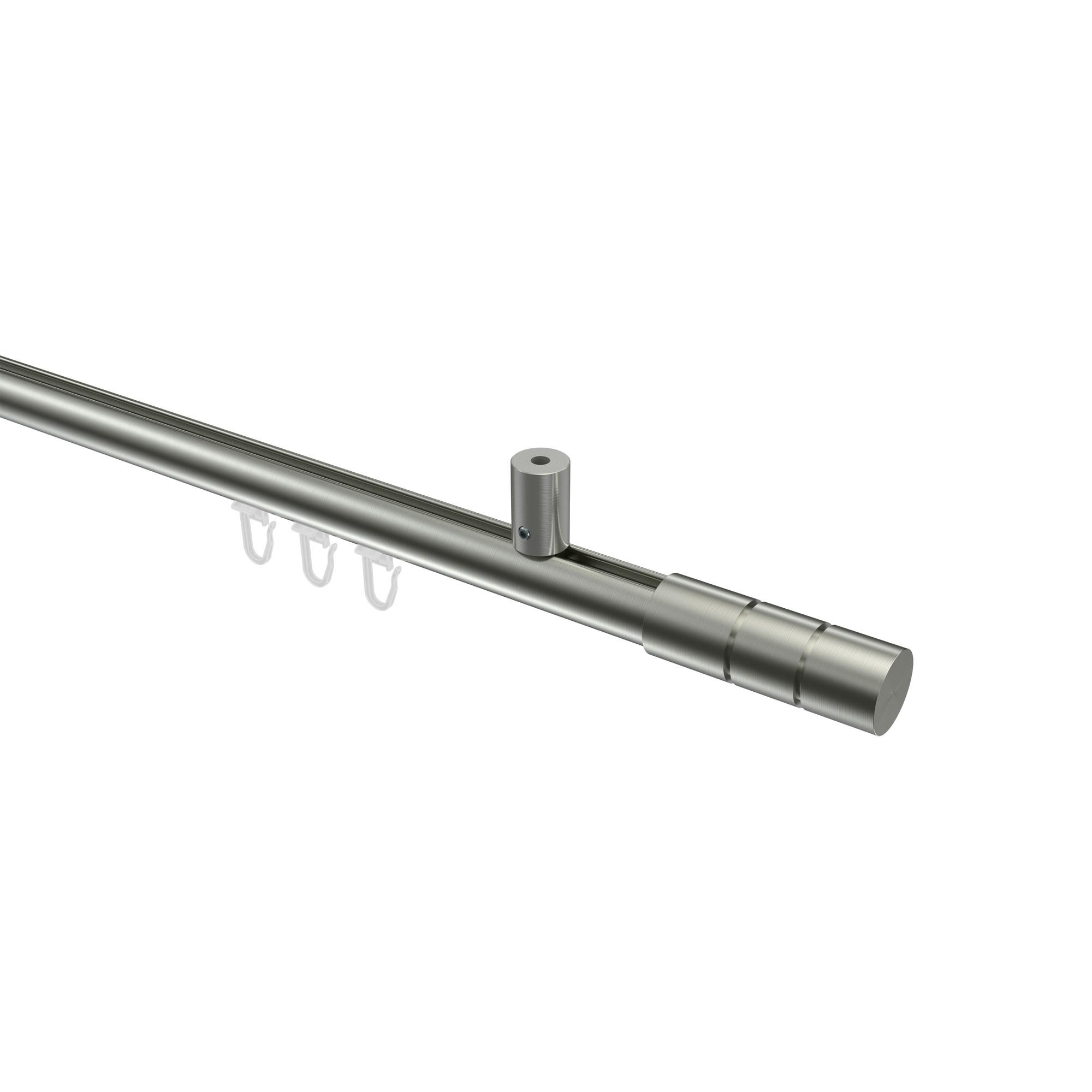 GARDINENSTANGE INNENLAUF Sonius Elanto 180 cm, 1-läufig, 20 mm Ø Edelstahl-Optik - Edelstahlfarben, Metall (180cm) - INTERDECO