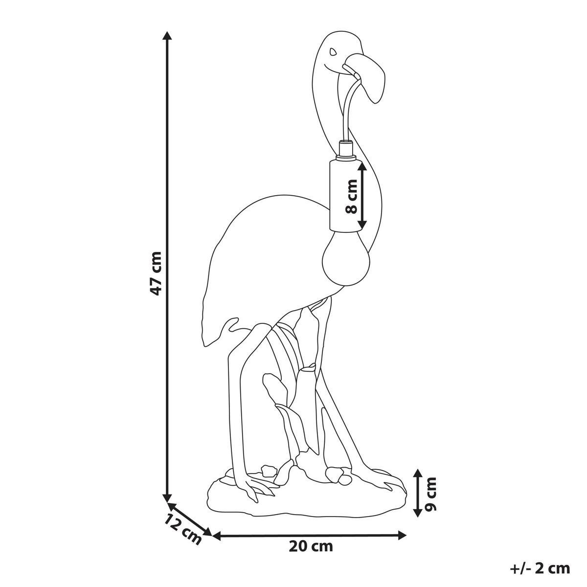 TISCHLAMPE Flamingo Gold Vice - Messingfarben/Goldfarben, Kunststoff (12/20/47cm) - Beliani