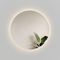 BADSPIEGEL Rund mit Beleuchtung Rahmenlos, 3 Lichtfarben, Ø 70 cm - Transparent, Glas (70/70/3cm) - EMKE
