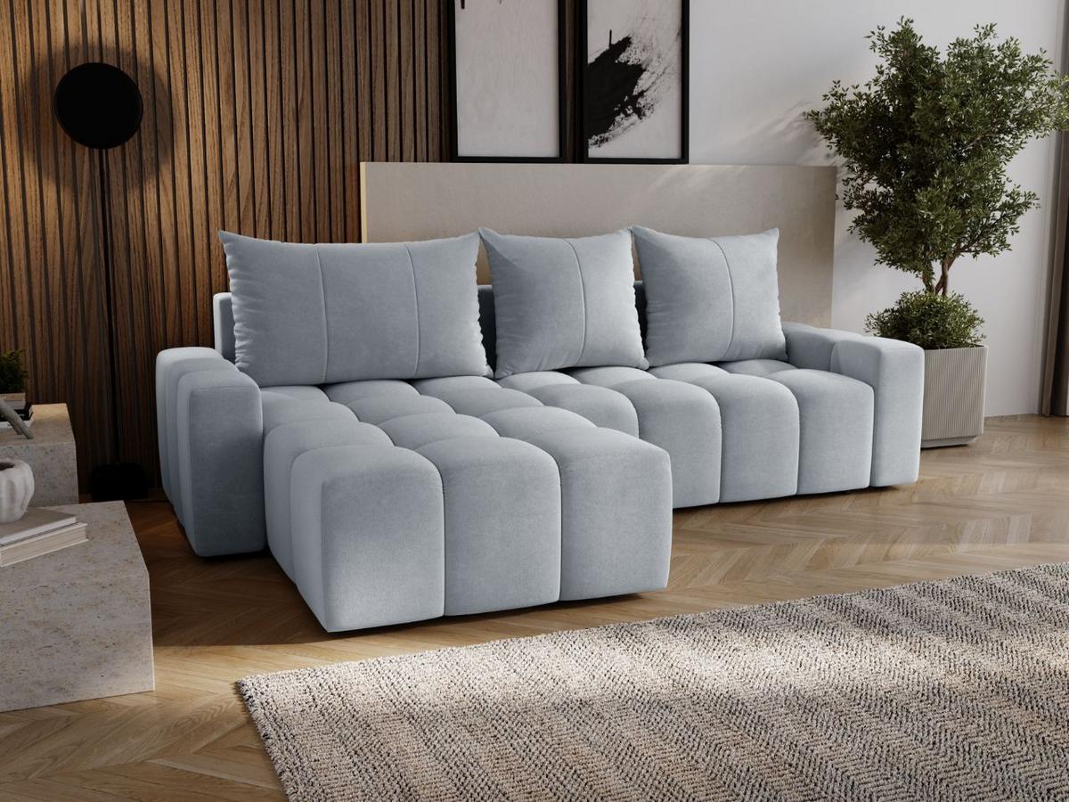 ECKSOFA Bresso Hellgrau - Hellgrau, Holz/Textil (255/168cm) - Graingold
