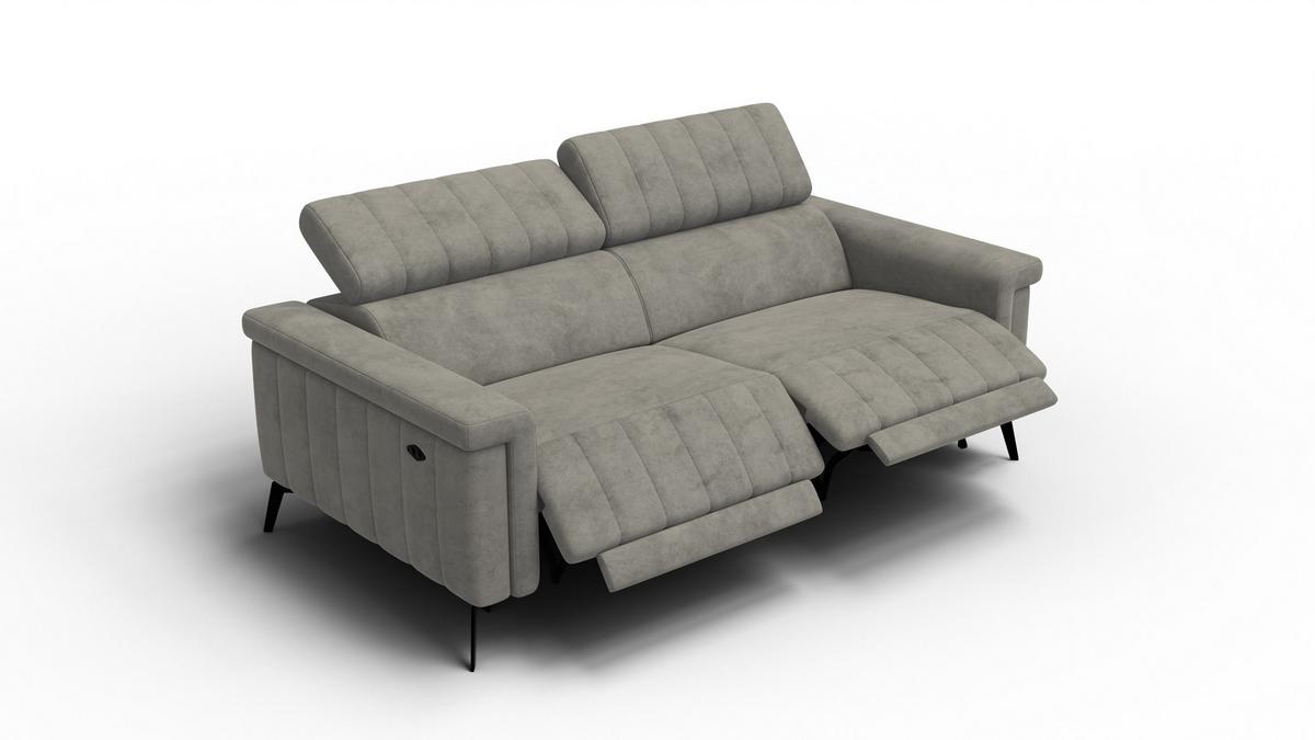 RELAXSOFA NORDEL 3-Sitzer, taupe - Taupe/Schwarz, Holz/Textil (194/80/105cm) - Wozimo