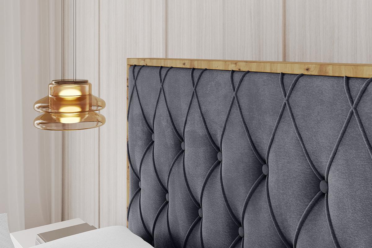 POLSTERBETT mit Bettkasten und Lattenrost, Boxbett ohne Matratze - ENZO5 180x200 Dunkelgrau - Dunkelgrau, Holzwerkstoff/Textil (180/200cm) - ALTDECOR