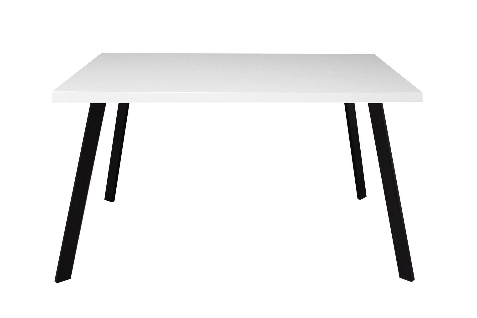 ESSTISCH rechteckig Ediva 1 140 x 90 x 75 Esszimmertisch Schwarz/Weiß Matt Lack - Weiß, Metall (140/90/75cm) - 58aufmkessel