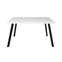 ESSTISCH rechteckig Ediva 1 140 x 90 x 75 Esszimmertisch Schwarz/Weiß Matt Lack - Weiß, Metall (140/90/75cm) - 58aufmkessel