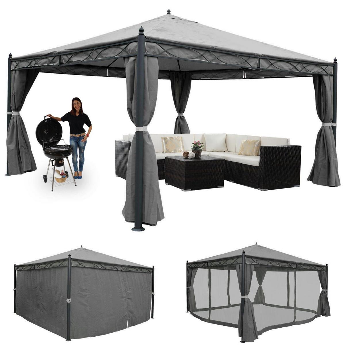 PERGOLA CALPE I Grau - Grau, Metall (400/290/400cm) - MCW