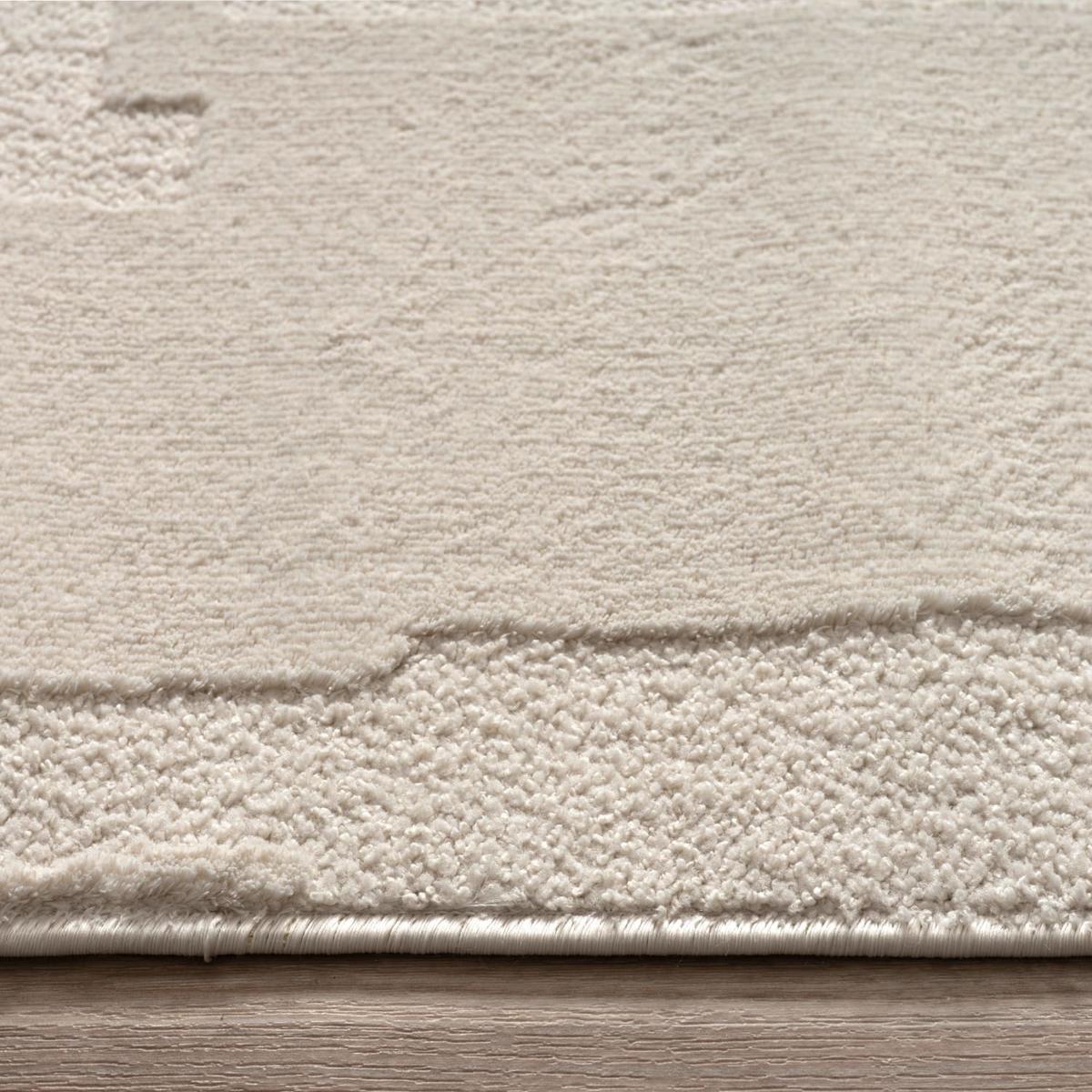 KURZFLORTEPPICH, mit Struktur, aus Polyester, Florhöhe 10 mm, Creme, 120 x 170 cm - Beige, Textil (170/120cm) - KADIMA DESIGN