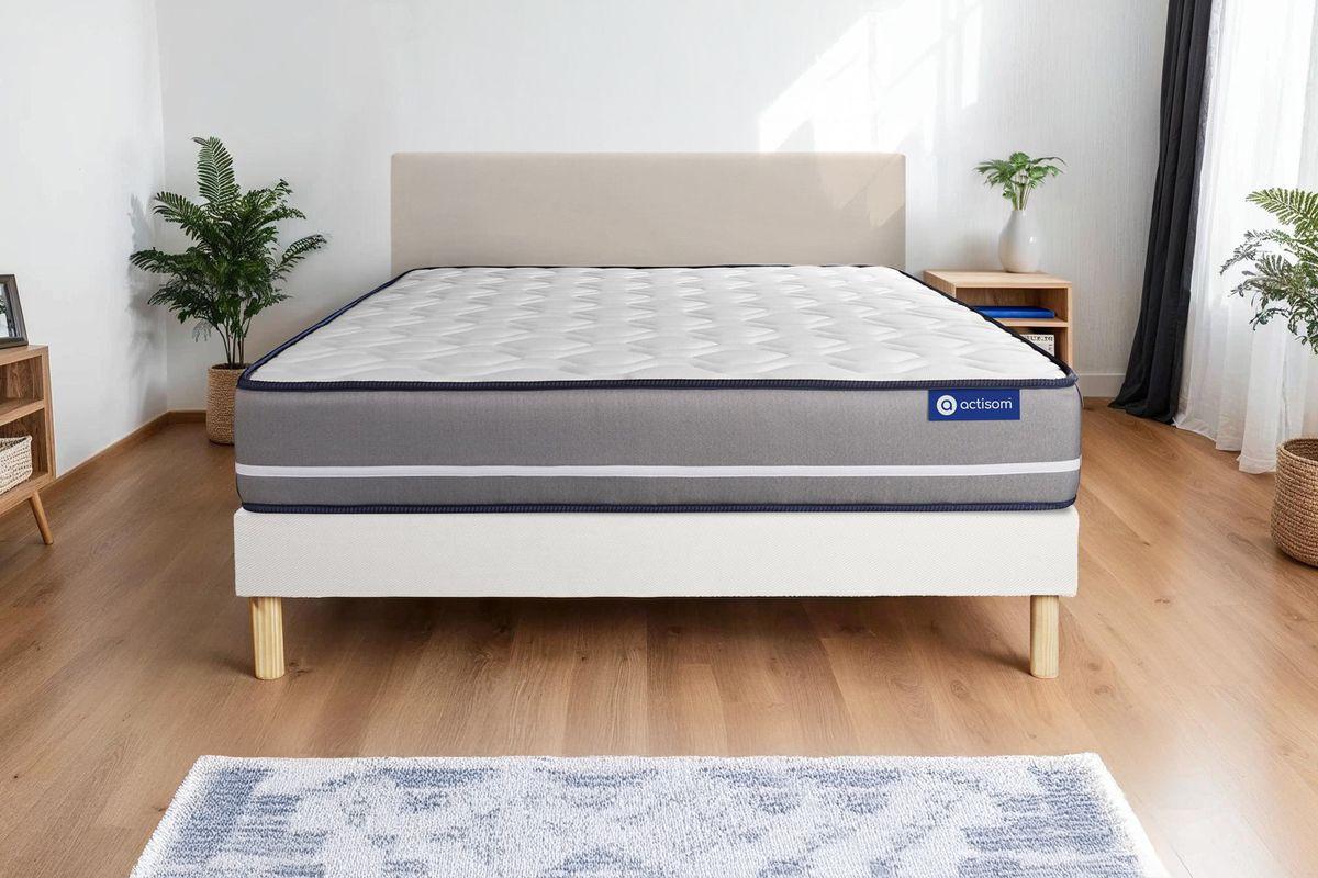 BETT Actiflex pur Taschenfederkern 80 x 200 cm h3 - Kit Bettgestell Weiß - Beige/Weiß, Karton/Holz (80/200cm) - ACTISOM
