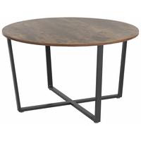 COUCHTISCH dunkler Holzfarbton/schwarz rund Orick - Dunkelbraun/Schwarz, Holzwerkstoff (80/80/47cm) - Beliani