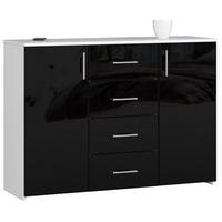 KOMMODE Weiß, Schwarz Glanz 80/110/35 - Weiß, Holzwerkstoff (110/80/35cm) - RAUMHIRSCH FURNITURE