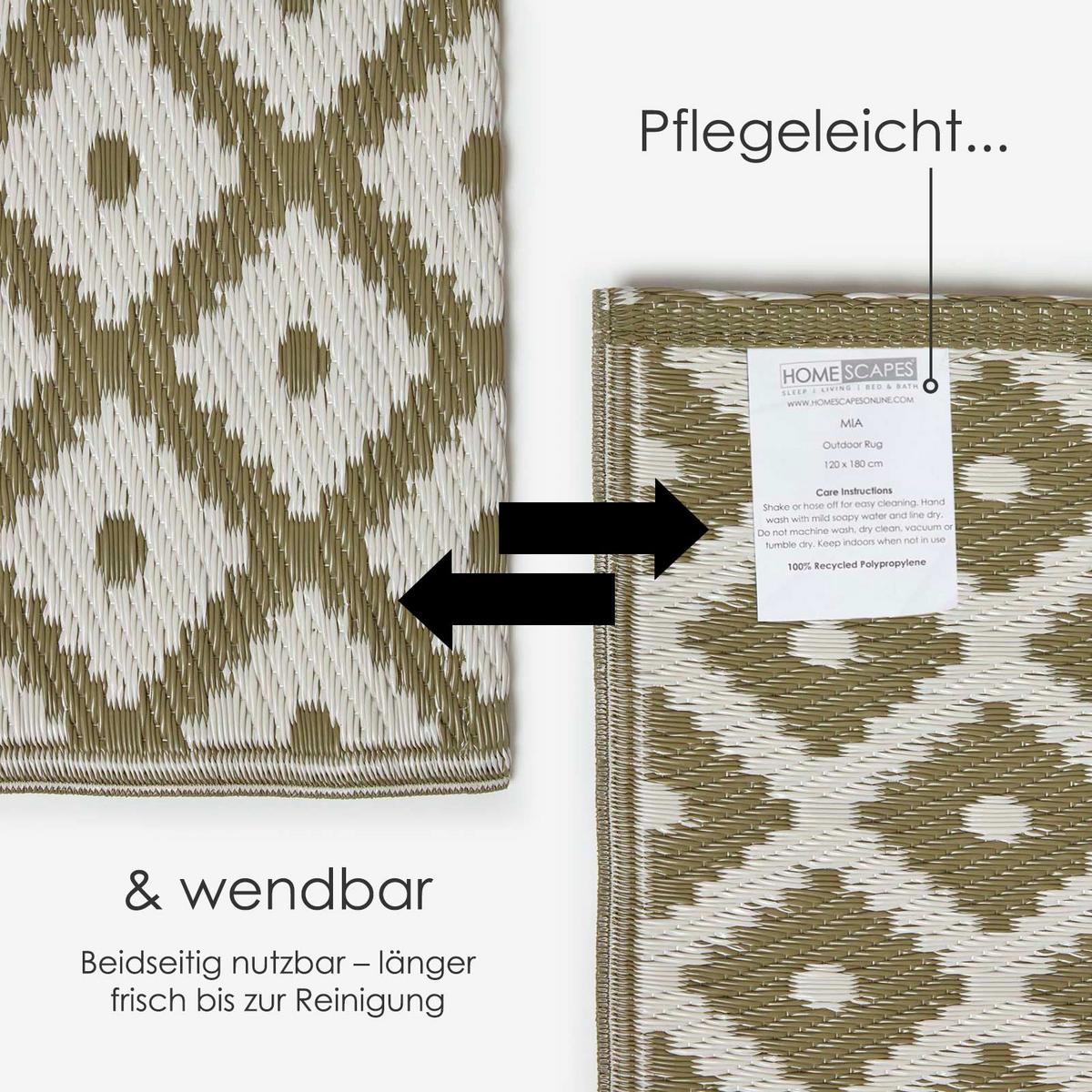 OUTDOORTEPPICH May, geometrisch gemustert 180/270 cm - Olivgrün, Kunststoff (180/270cm) - Homescapes