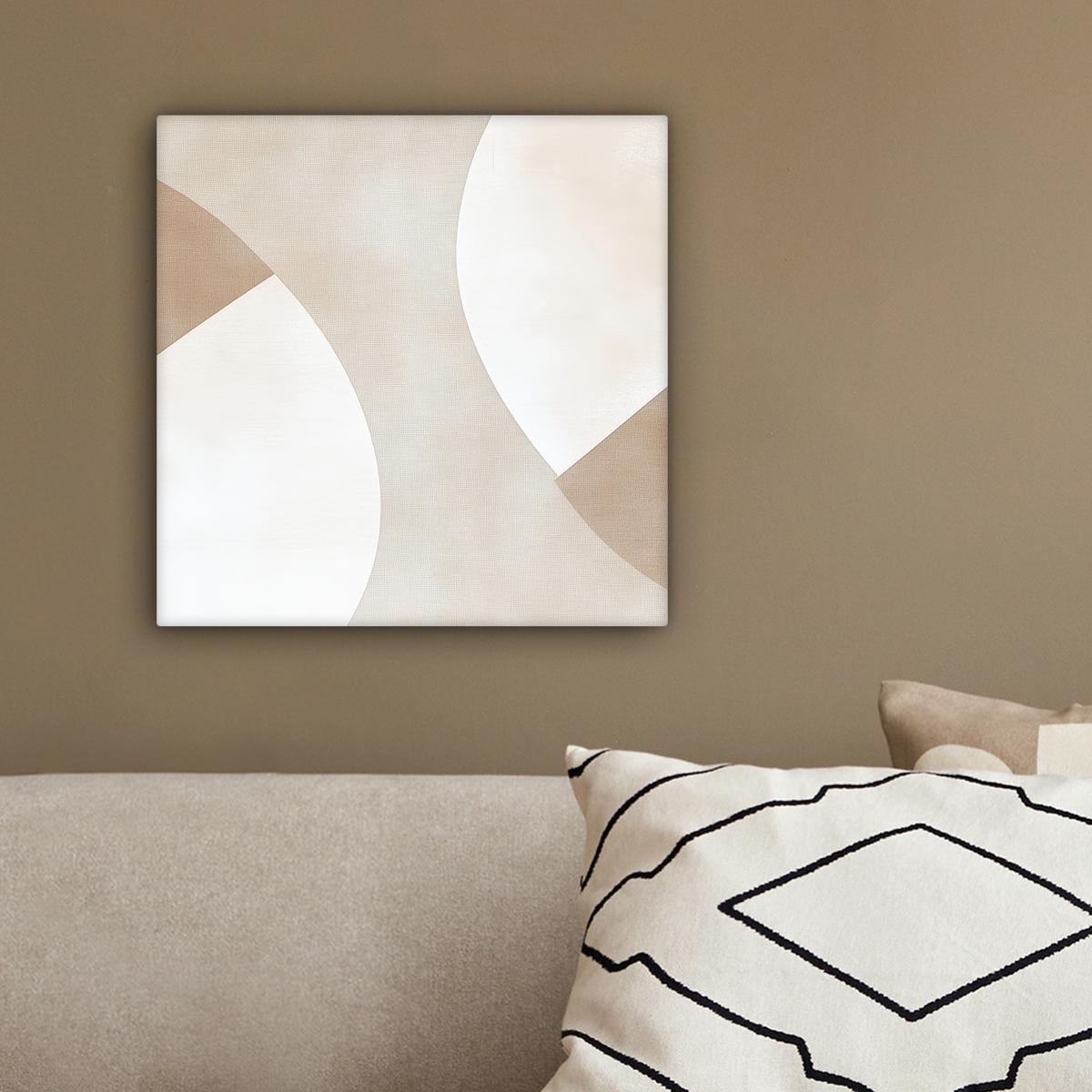 LEINWANDBILD Braun - Japandi - Abstrakt Deko Wohnzimmer 20x20 cm - Sandfarben, Textil (20/20cm) - MuchoWow
