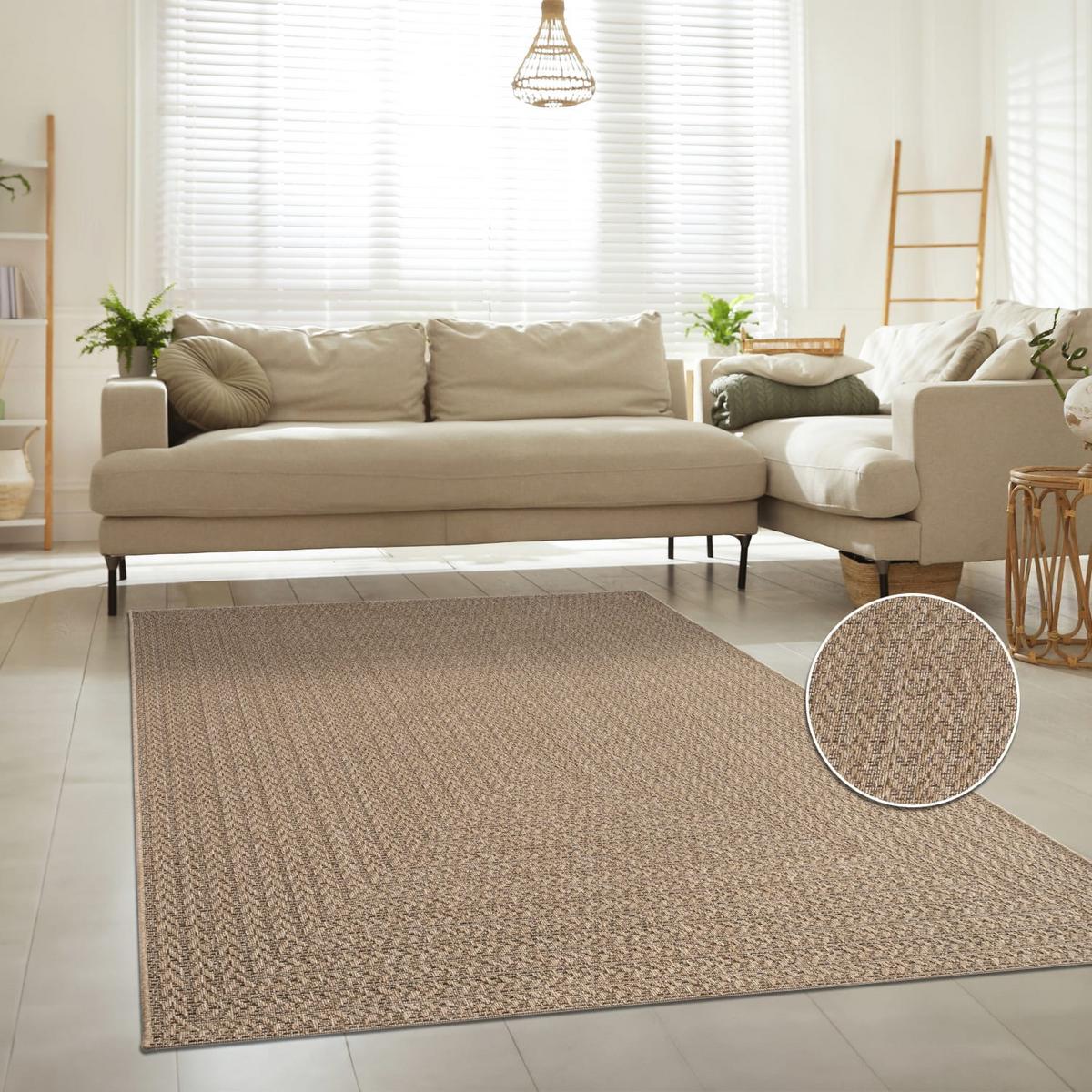 FLACHWEBTEPPICH, einfarbig, aus Polypropylen, Beige, 120 x 170 cm - Beige, Textil (170/120cm) - KADIMA DESIGN