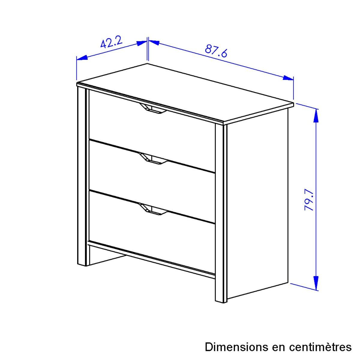 KOMMODE 3 Schubladen Nairobi - L88 x H80 x P43 cm - Grau, Holzwerkstoff (43/80/94cm) - Calicosy