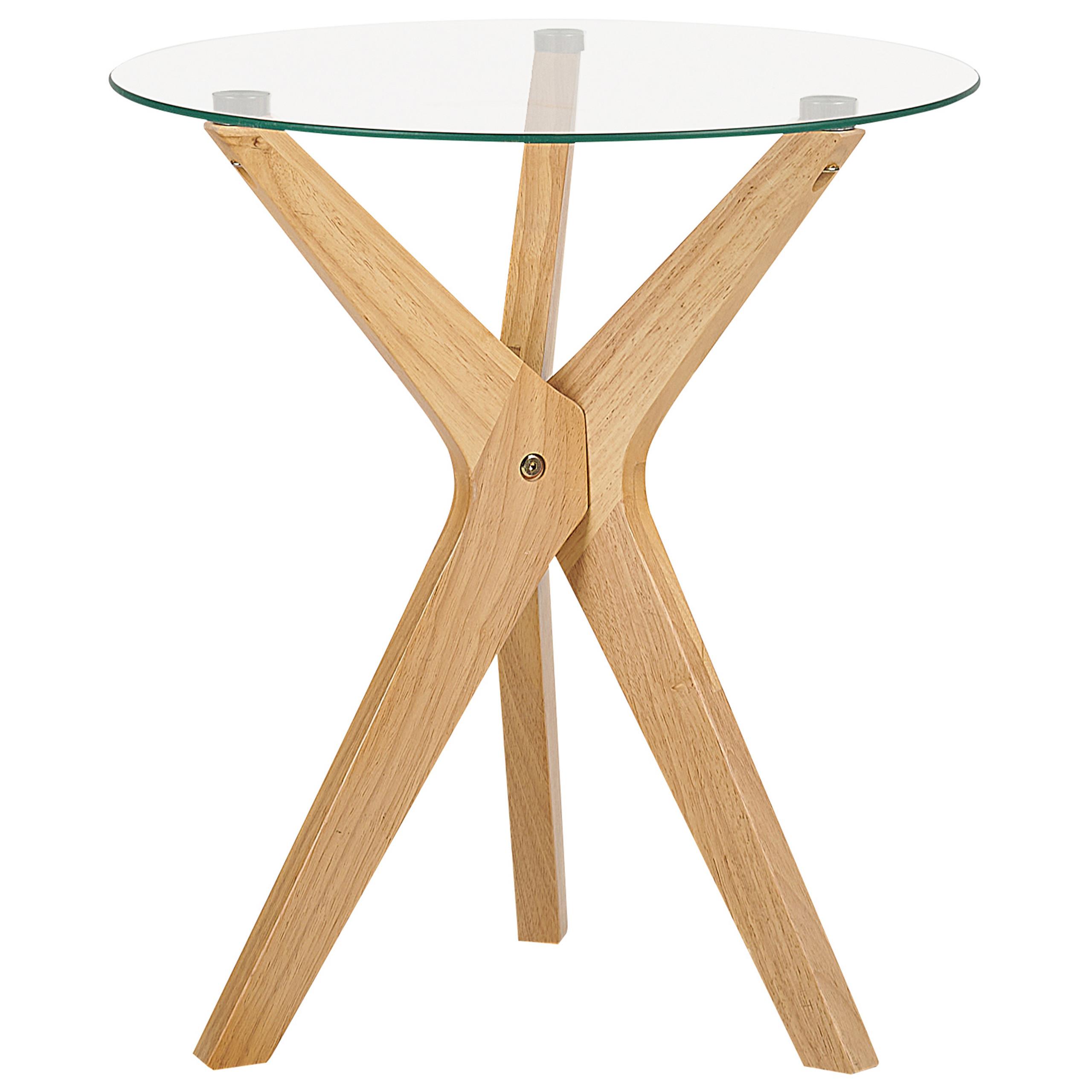 BEISTELLTISCH Glas transparent/hellbraun 45 cm Valley - Hellbraun/Transparent, Glas (45/45/51cm) - Beliani