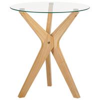 BEISTELLTISCH Glas transparent/hellbraun 45 cm Valley - Hellbraun/Transparent, Glas (45/45/51cm) - Beliani