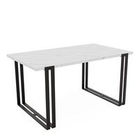 TISCH ausziehbar aus MDF, Weiß - Schwarz/Weiß, Holzwerkstoff (120/80/76cm) - Idohome