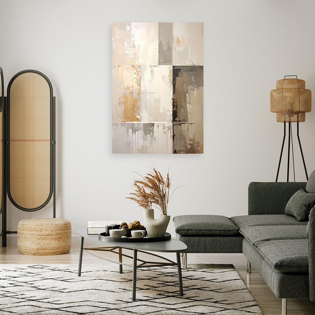 LEINWANDBILD, Moderne Beige Abstrakt - Beige, Textil (30/45cm) - Feeby