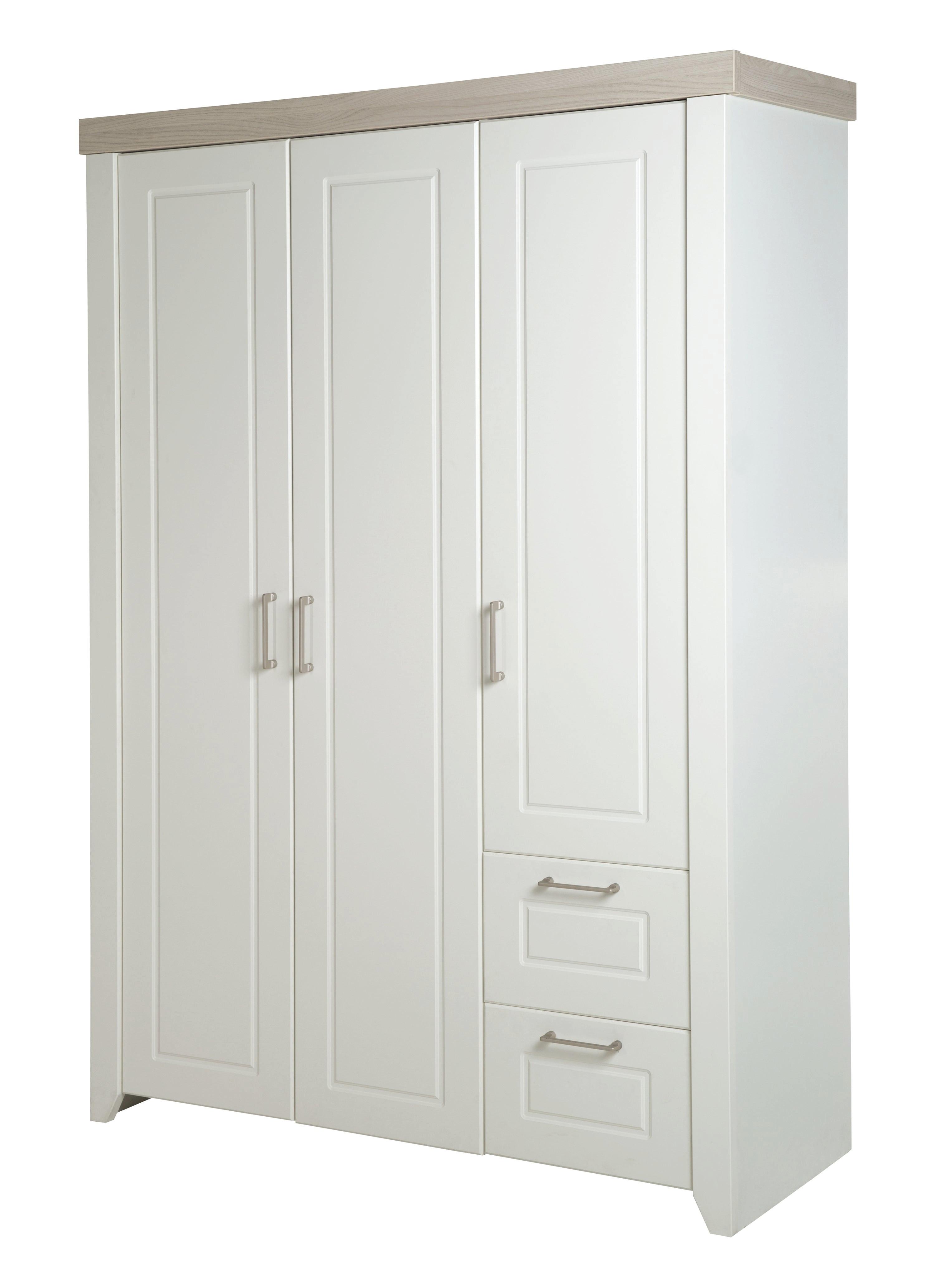 KLEIDERSCHRANK Felicia - Weiß, Holzwerkstoff/Metall (138.5/199/52.5cm) - Roba