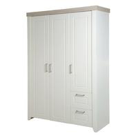 KLEIDERSCHRANK Felicia - Weiß, Holzwerkstoff/Metall (138.5/199/52.5cm) - Roba