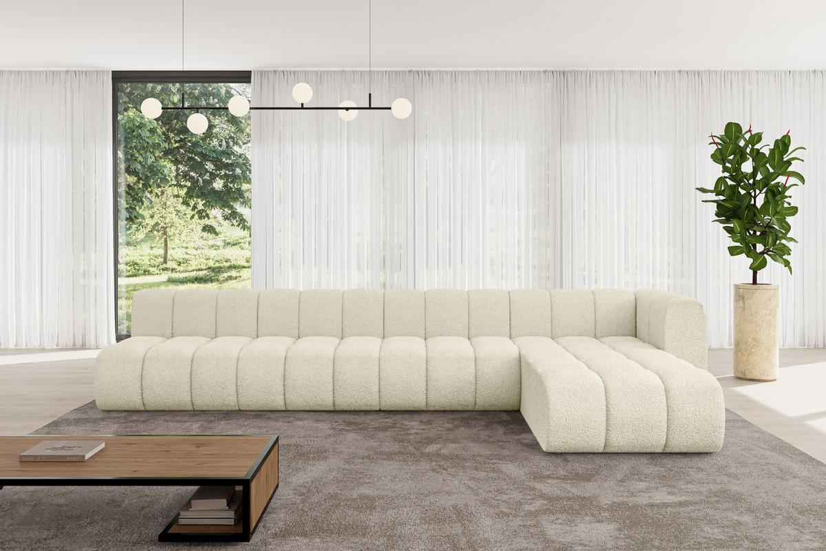 ECKSOFA modulares Sofa Darnel-L3 - 387x177x70 cm Beige - Beige, Holzwerkstoff/Textil (387/177cm) - ALTDECOR