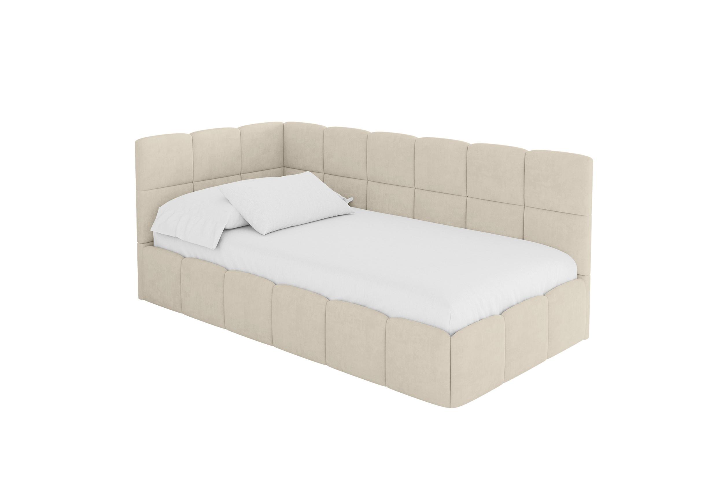 EINZELBETT Jugendbett mit Bettkasten Rechts, ohne Matratze - LIVY 100x200 Beige - Cappuccino, Holzwerkstoff/Textil (100/200cm) - ALTDECOR