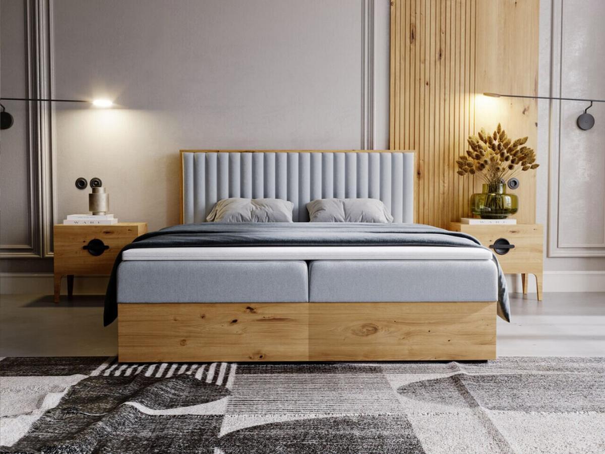 BOXBETT Forest 140x200 Hellgrau - Hellgrau, Holz/Textil (140/200cm) - Graingold