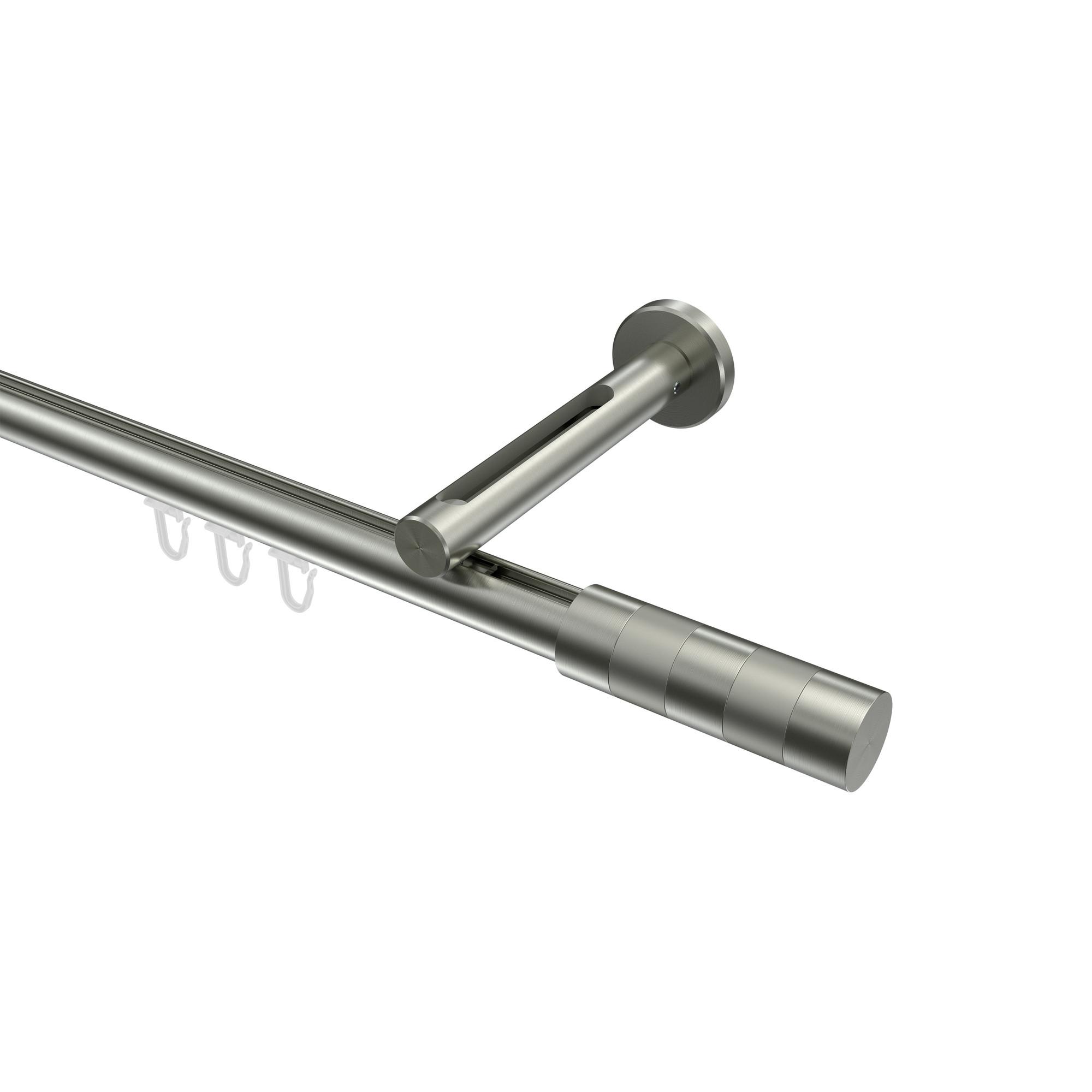 GARDINENSTANGE INNENLAUF Siteno Mavell 160 cm, 1-läufig, 20 mm Ø Edelstahl-Optik - Edelstahlfarben/Silberfarben, Metall (160cm) - INTERDECO