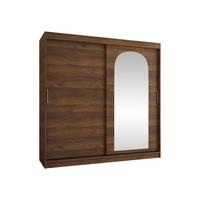 SCHWEBETÜRENSCHRANK Selfie 200 cm - Silberfarben/Nussbaumfarben, Holzwerkstoff/Kunststoff (200/200/62cm) - MIRJAN24
