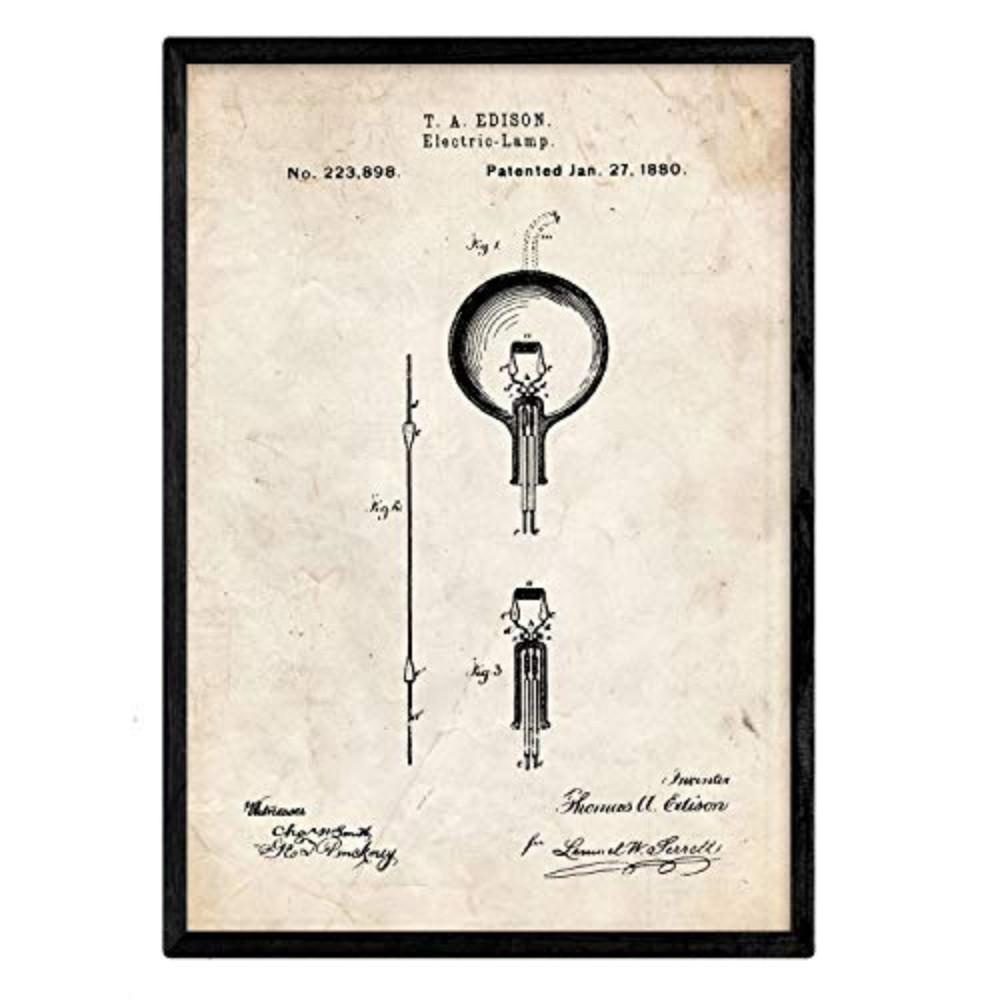 POSTER Elektrische Glühbirne Patent A3 Rahmenlos - Klar, Papier (29.7/5/42cm) - Nacnic