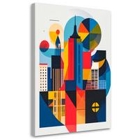 LEINWANDBILD New York Abstraktion im Bauhaus-Stil 60x90cm - Multicolor, Textil (60/90cm) - Feeby
