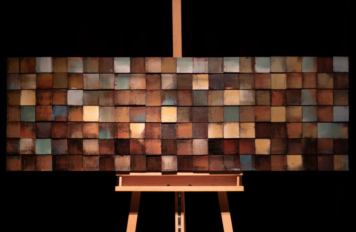 HOLZBILD Grün 144/44 cm - Braun/Grün, Holz (5/44cm) - KUNSTLOFT