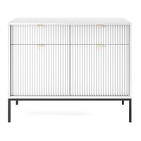 SIDEBOARD Vellore Weiß 104 cm - Goldfarben/Schwarz, Holzwerkstoff/Metall (104/83/39cm) - Selsey