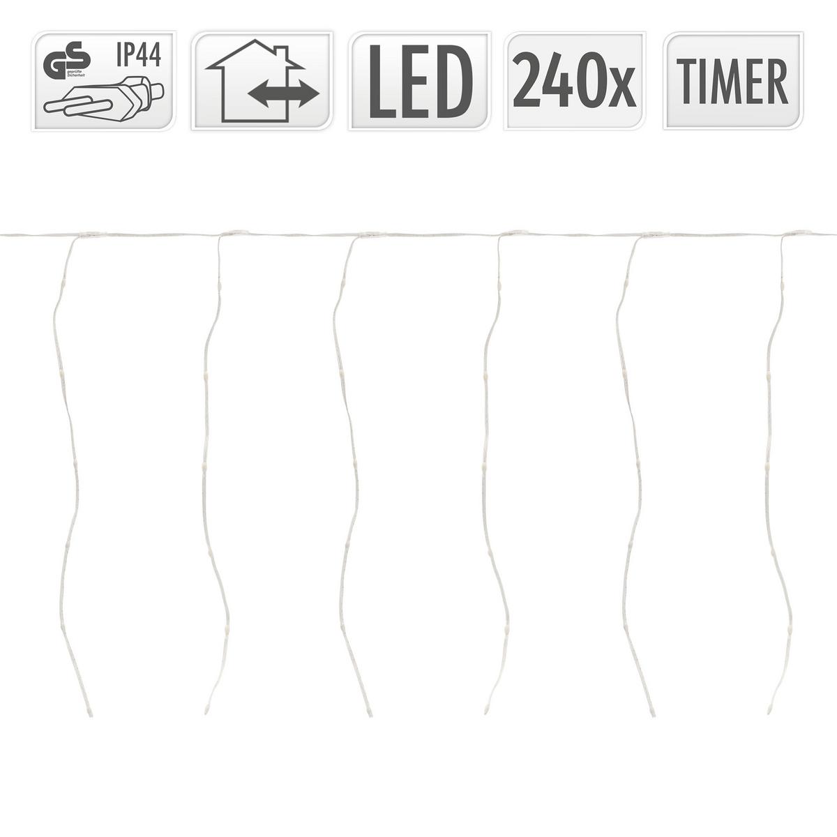 LED LICHTERVORHANG 600 cm Warmweiß - Weiß, Kunststoff (1100cm) - ECD-Germany