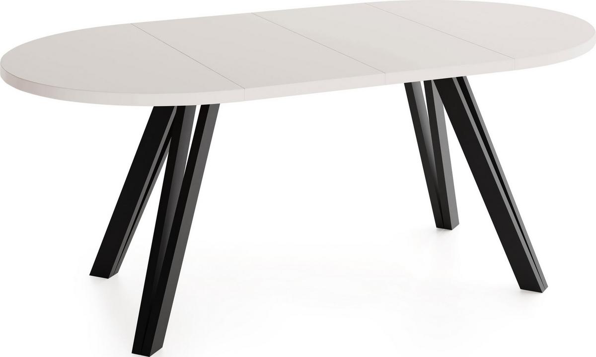 ESSTISCH Ravero runder ausziehbarer, Kaschmir 100-180/100/77 cm - Kaschmir/Beige, Holz/Holzwerkstoff (100/180/76.5cm) - WFL GROUP