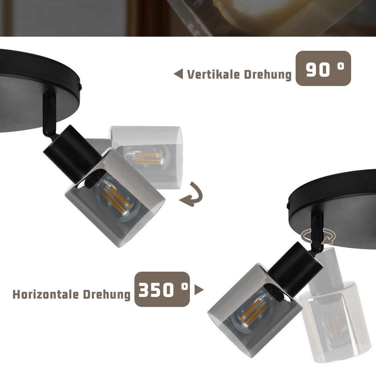 DECKENSTRAHLER Dolan 3-flammig 20/18/18cm - Schwarz, Metall (20/18/18cm) - Nettlife
