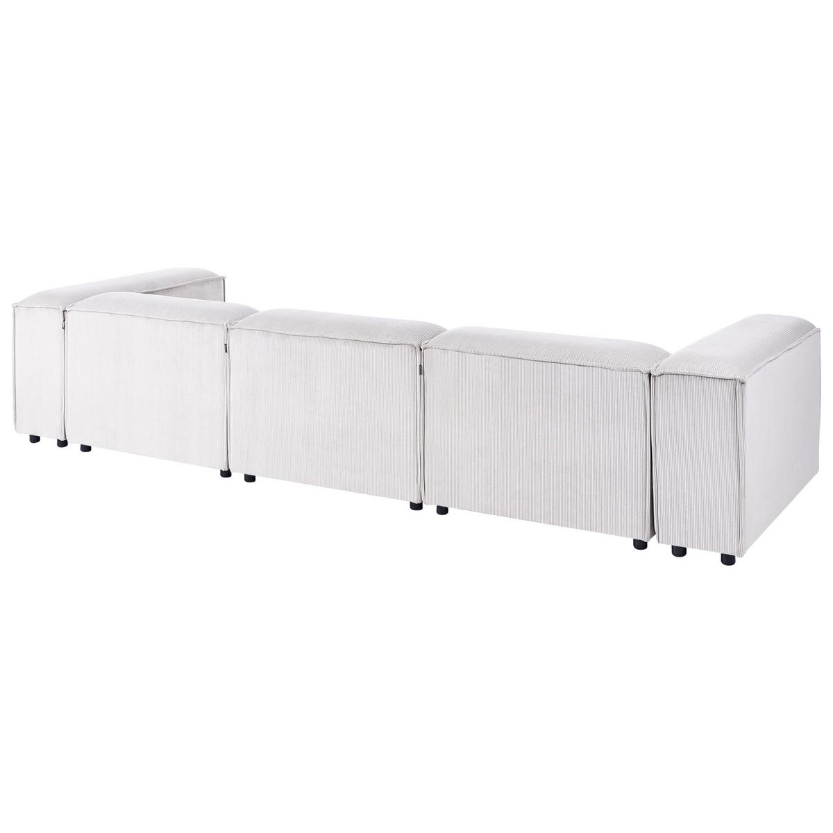 3-SITZER-MODULSOFA Cremeweiß Cord Ardal - Creme, Textil (328/68/120cm) - Beliani