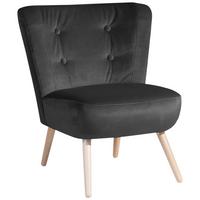 SESSEL Kassi Bezug Samtvelours Buche natur / anthrazit - Anthrazit, Kunststoff (69/80/68cm) - 58aufmkessel