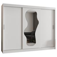 SCHIEBETÜRENSCHRANK mit Spiegel ULTRA 200/250/62 3-türig - Silberfarben/Weiß, Holz (250/200/62cm) - MÖBEL KRYSPOL
